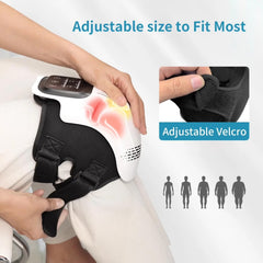 Cordless Knee Massager with Heat, 3 Heating & Vibration Modes, Adjustable Strap, Large LED Screen, Ideal Gift for Grandma & Grandpa