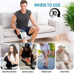 Cordless Knee Massager with Heat, 3 Heating & Vibration Modes, Adjustable Strap, Large LED Screen, Ideal Gift for Grandma & Grandpa