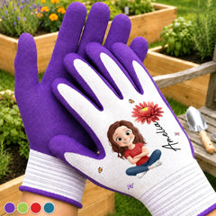 Custom Coated Grip Gardening Gloves - Personalized Birthday Garden Gifts For Gardeners - My Daily Blooming Garden