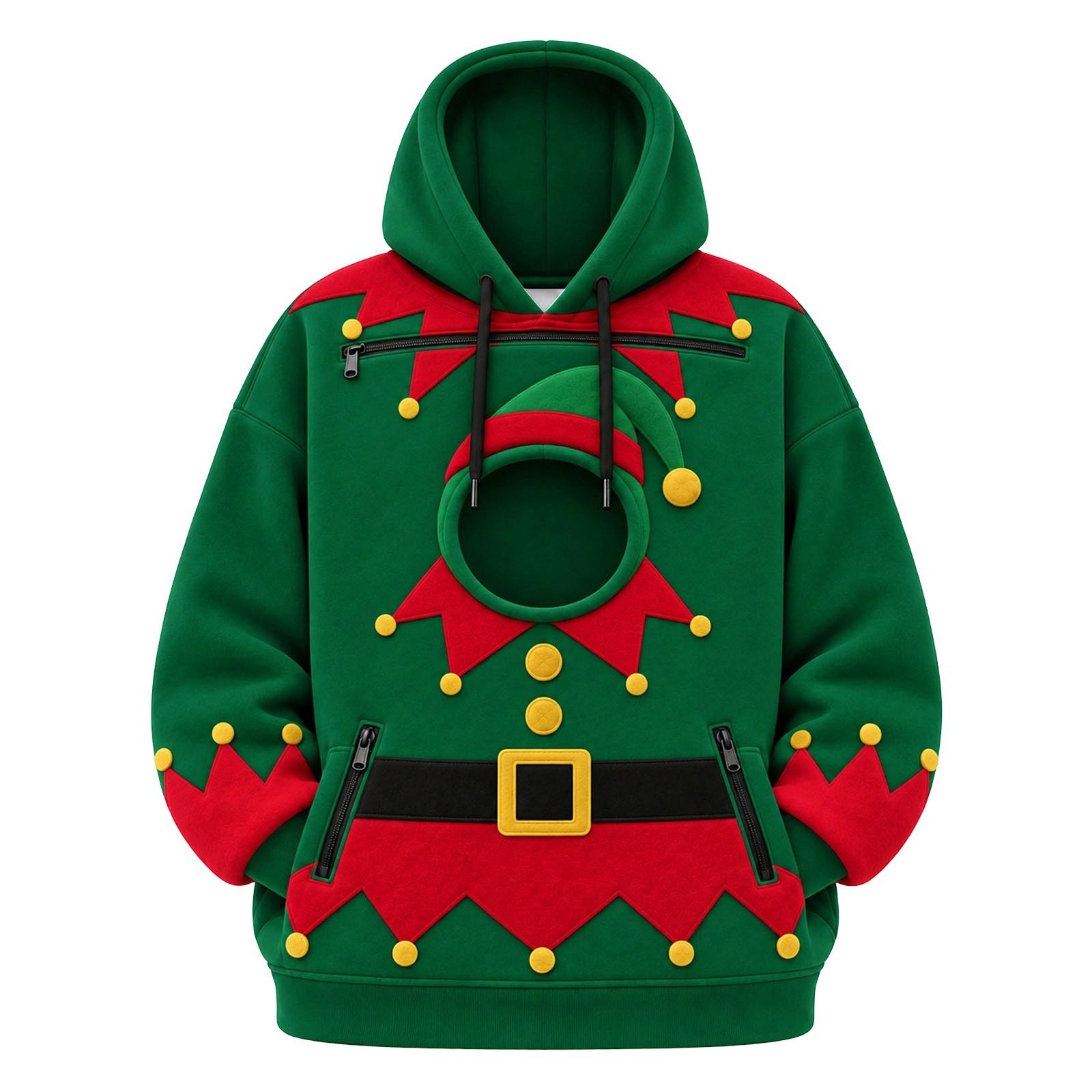 CuddlePaws Christmas Pet Hoodie - 3D Gingerbread Plush Puppy Carrier Sweatshirt | Cozy Front Pet Pouch with Zip Opening | Funny Holiday Matching Outfit Gift for Dog Moms
