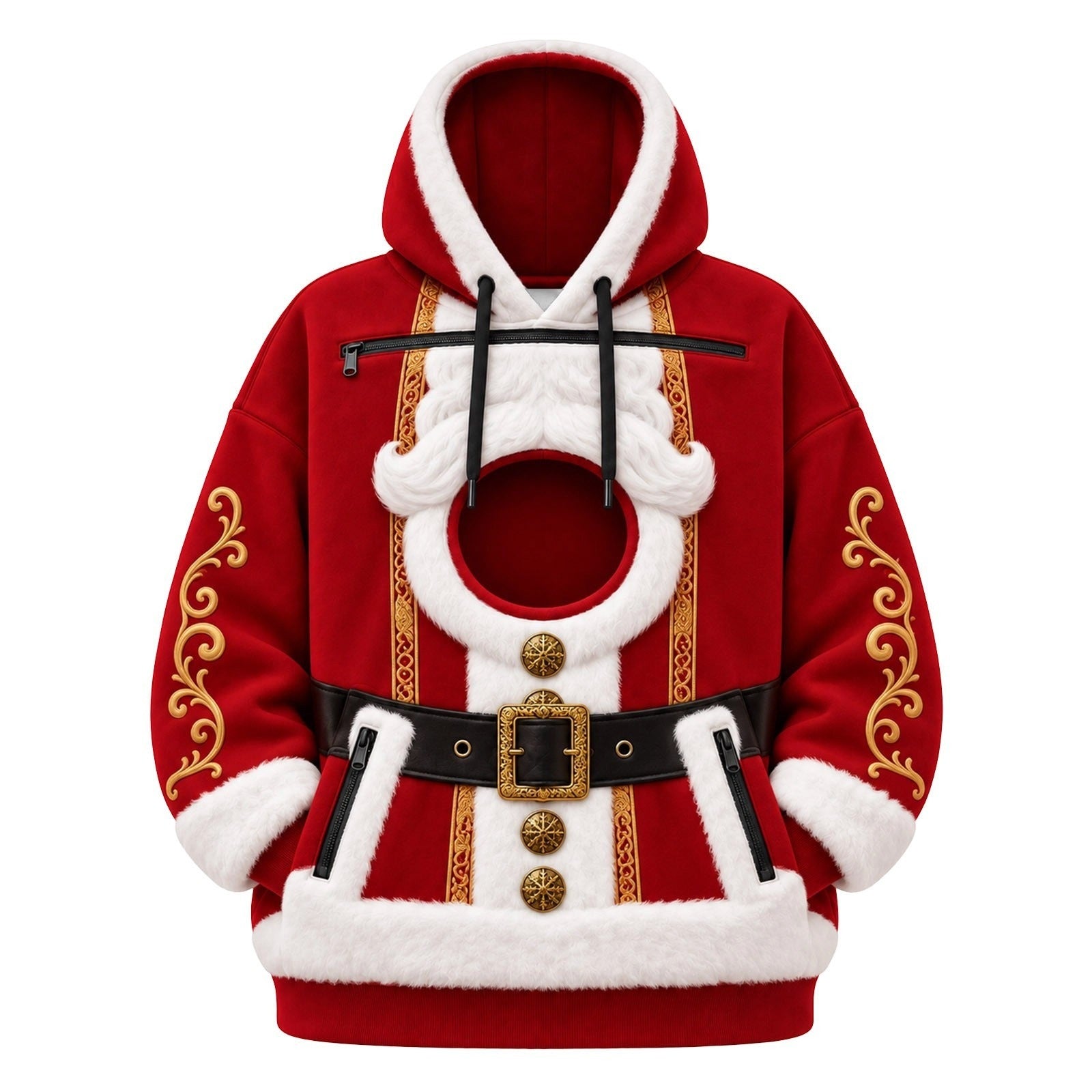 CuddlePaws Christmas Pet Hoodie - 3D Gingerbread Plush Puppy Carrier Sweatshirt | Cozy Front Pet Pouch with Zip Opening | Funny Holiday Matching Outfit Gift for Dog Moms