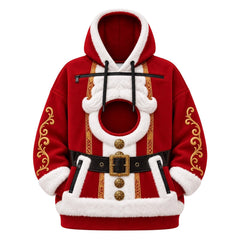 CuddlePaws Christmas Pet Hoodie - 3D Gingerbread Plush Puppy Carrier Sweatshirt | Cozy Front Pet Pouch with Zip Opening | Funny Holiday Matching Outfit Gift for Dog Moms