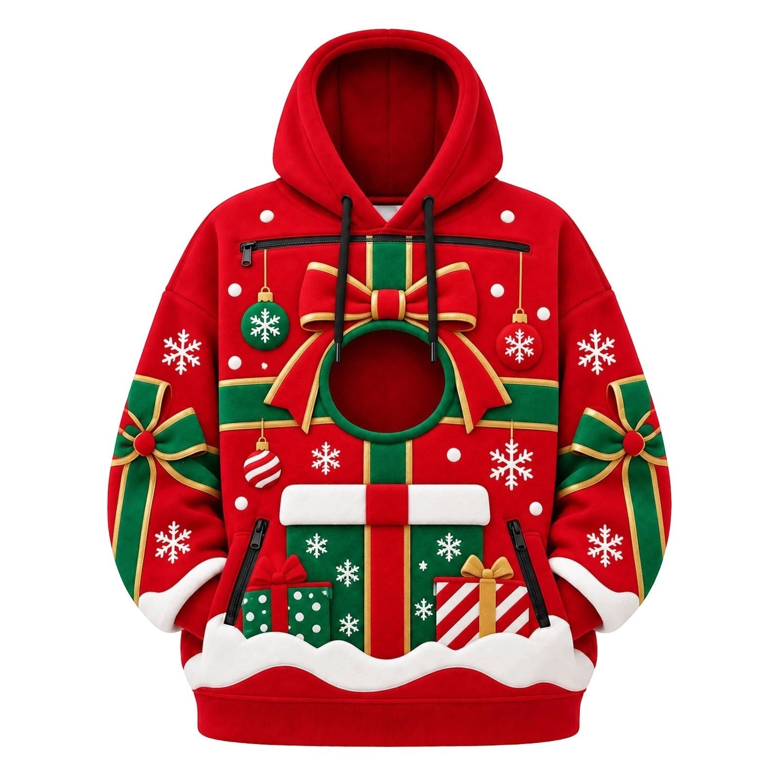CuddlePaws Christmas Pet Hoodie - 3D Gingerbread Plush Puppy Carrier Sweatshirt | Cozy Front Pet Pouch with Zip Opening | Funny Holiday Matching Outfit Gift for Dog Moms