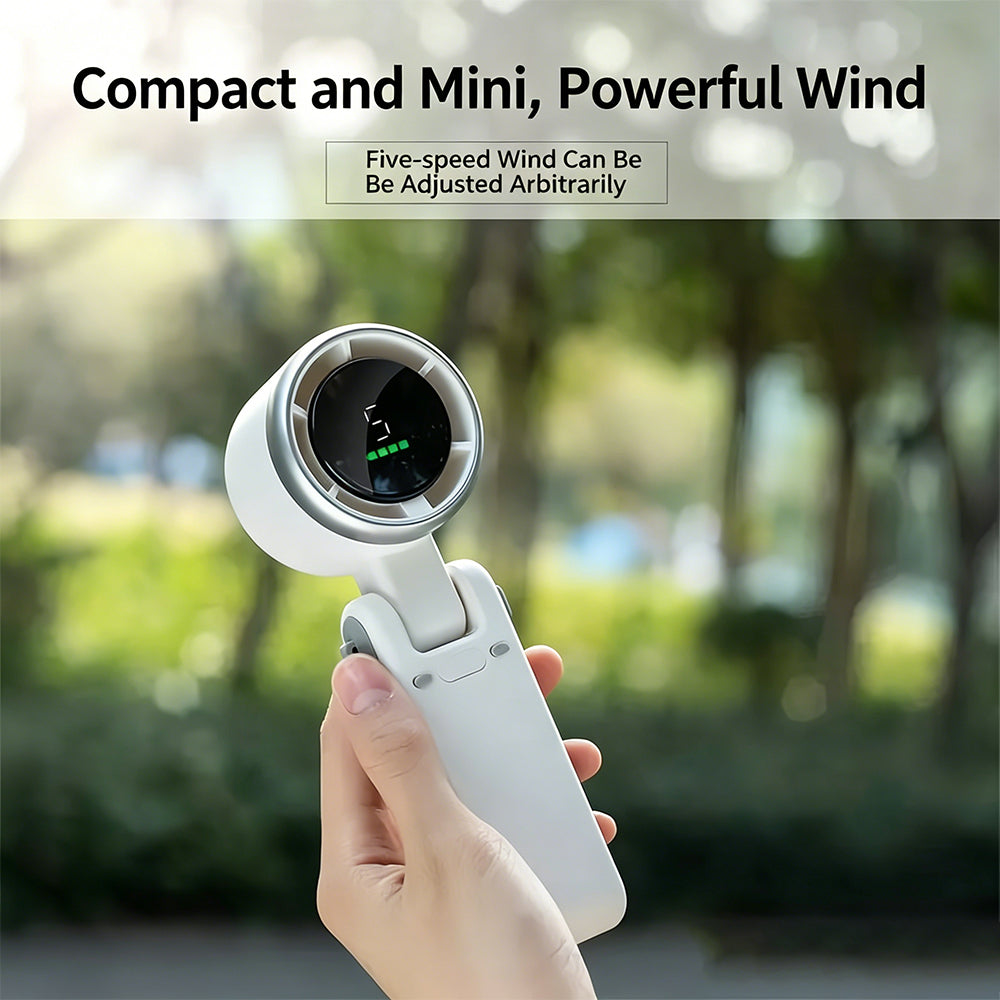 Portable mini USB fan for handheld use, foldable and compact design