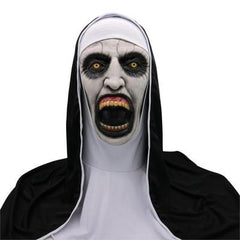 Halloween Glowing Horror Mask Headgear - LED Light Up Full Face Latex Mask | Thriller Vampire Nun | Spooky Cosplay Prop for Party Haunted House