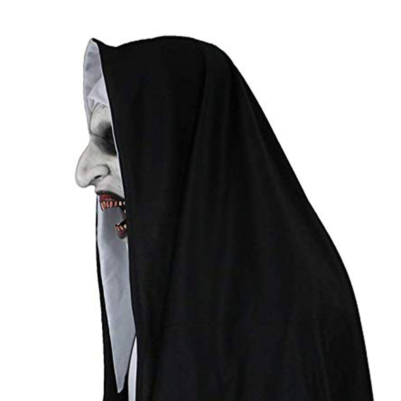 Halloween Glowing Horror Mask Headgear - LED Light Up Full Face Latex Mask | Thriller Vampire Nun | Spooky Cosplay Prop for Party Haunted House