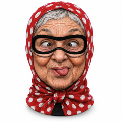 Grandma Alpine Balaclava Ski Mask - Full Head and Neck Coverage Winter Face Warmer in Cute Mixed Prints, Lightweight Stretch Polyester Breathable Windproof Hood for Skiing Snowboarding and Cold Weather, Kiss/Blue/Yellow/Pink/Red