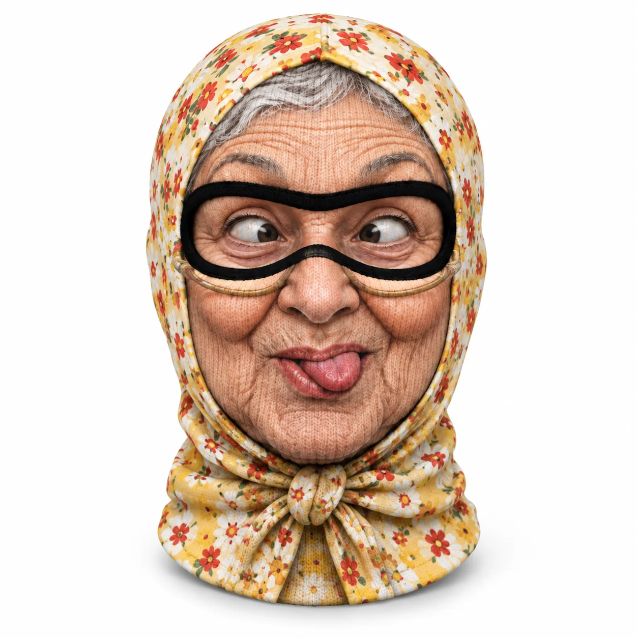Grandma Alpine Balaclava Ski Mask - Full Head and Neck Coverage Winter Face Warmer in Cute Mixed Prints, Lightweight Stretch Polyester Breathable Windproof Hood for Skiing Snowboarding and Cold Weather, Kiss/Blue/Yellow/Pink/Red