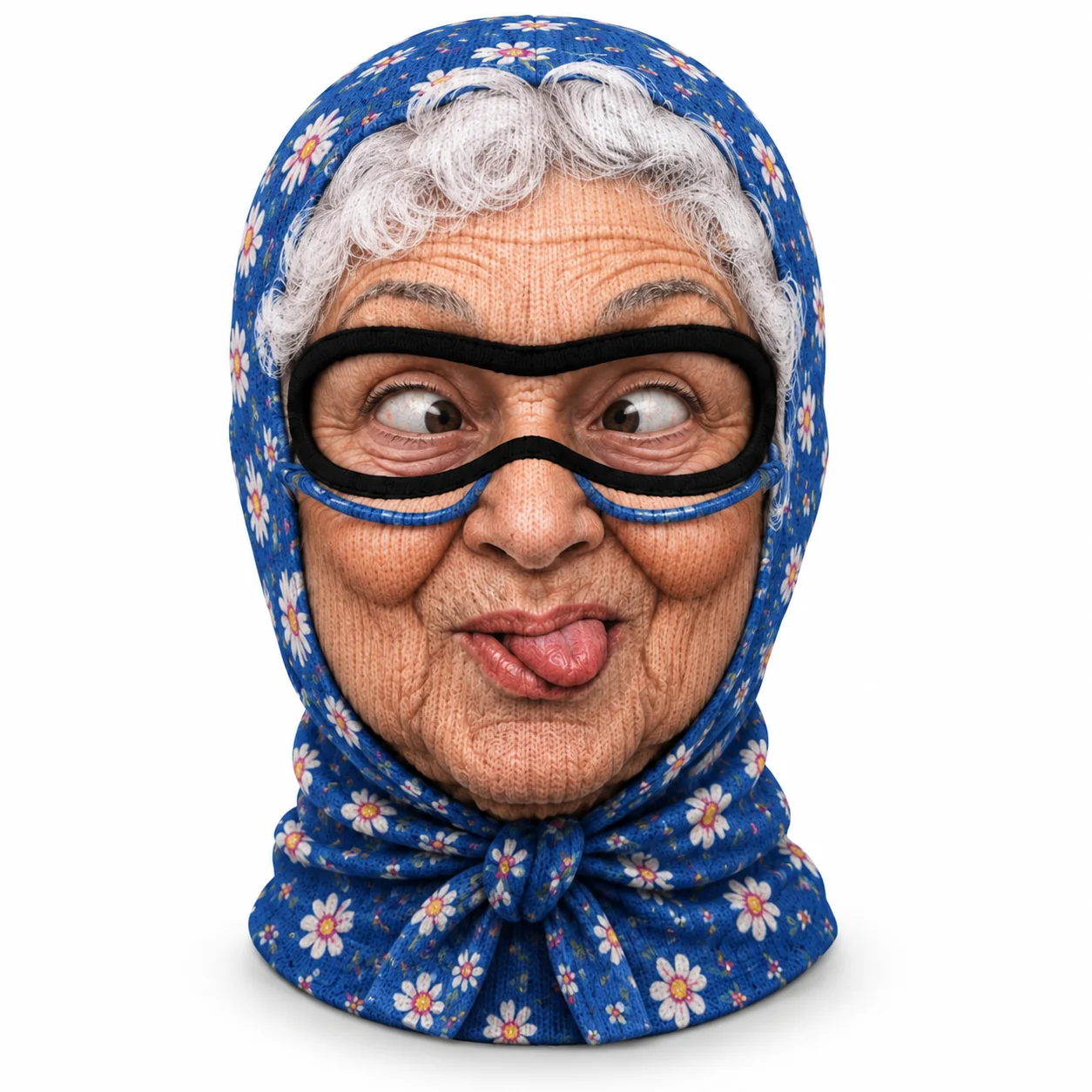 Grandma Alpine Balaclava Ski Mask - Full Head and Neck Coverage Winter Face Warmer in Cute Mixed Prints, Lightweight Stretch Polyester Breathable Windproof Hood for Skiing Snowboarding and Cold Weather, Kiss/Blue/Yellow/Pink/Red