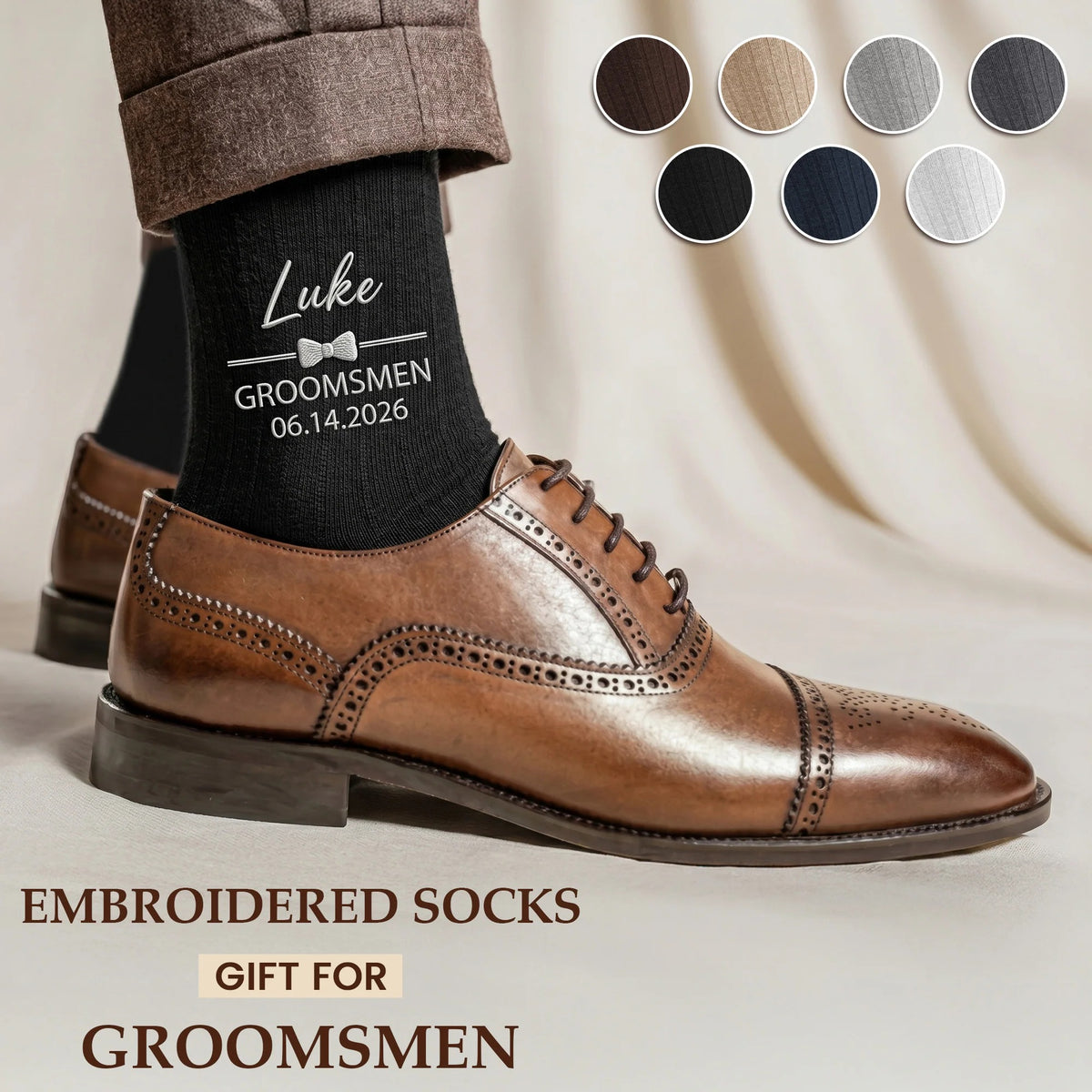 Wedding Socks For Groomsmen, Groom Wedding Gifts - Personalized Socks