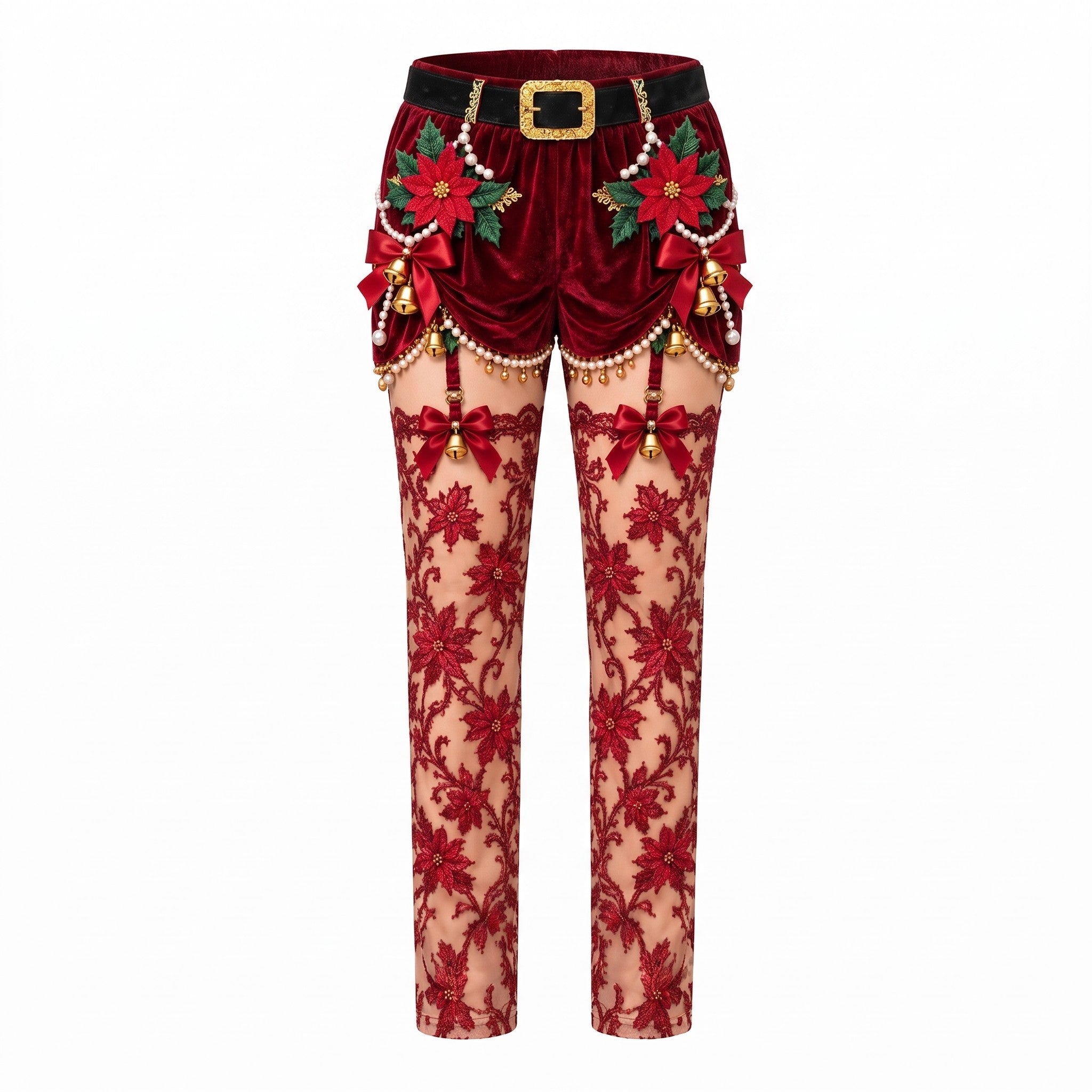 Red naughty knickers - holiday briefs with funny Christmas print