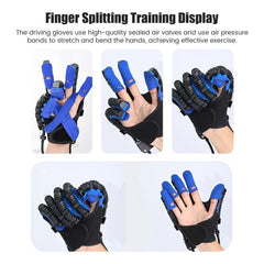 Hand training glove worn during gaming session - desk workout in action