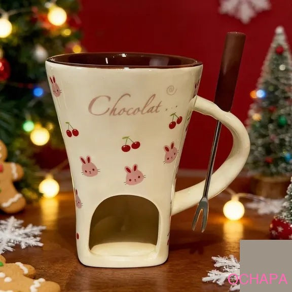 Santa Claus candle holder mug gift idea - festive Christmas decor set