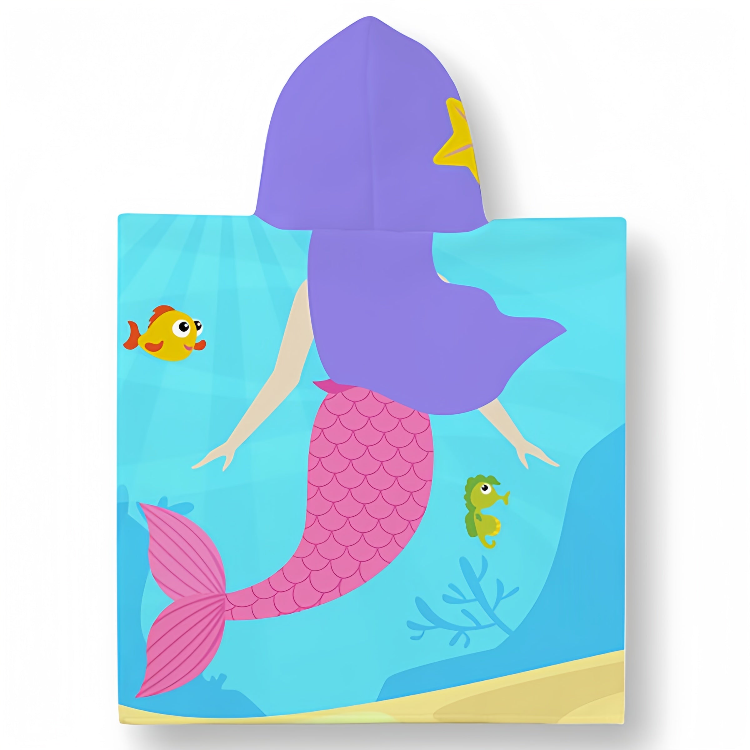 Mermaid Personalized Kids Poncho Beach & Pool Towel