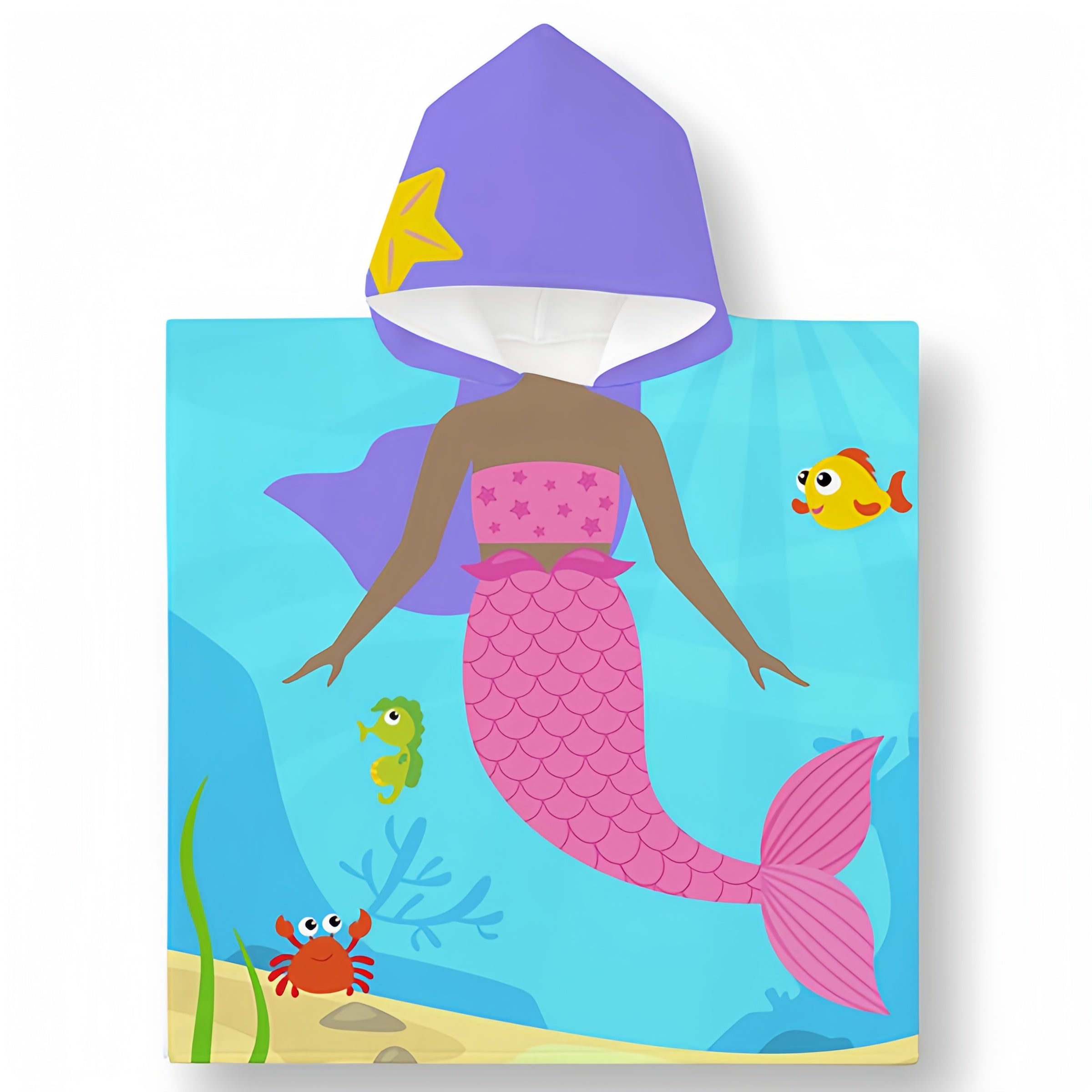 Mermaid Personalized Kids Poncho Beach & Pool Towel