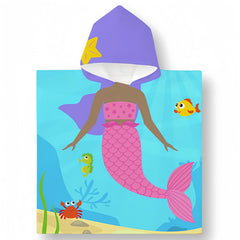 Mermaid Personalized Kids Poncho Beach & Pool Towel