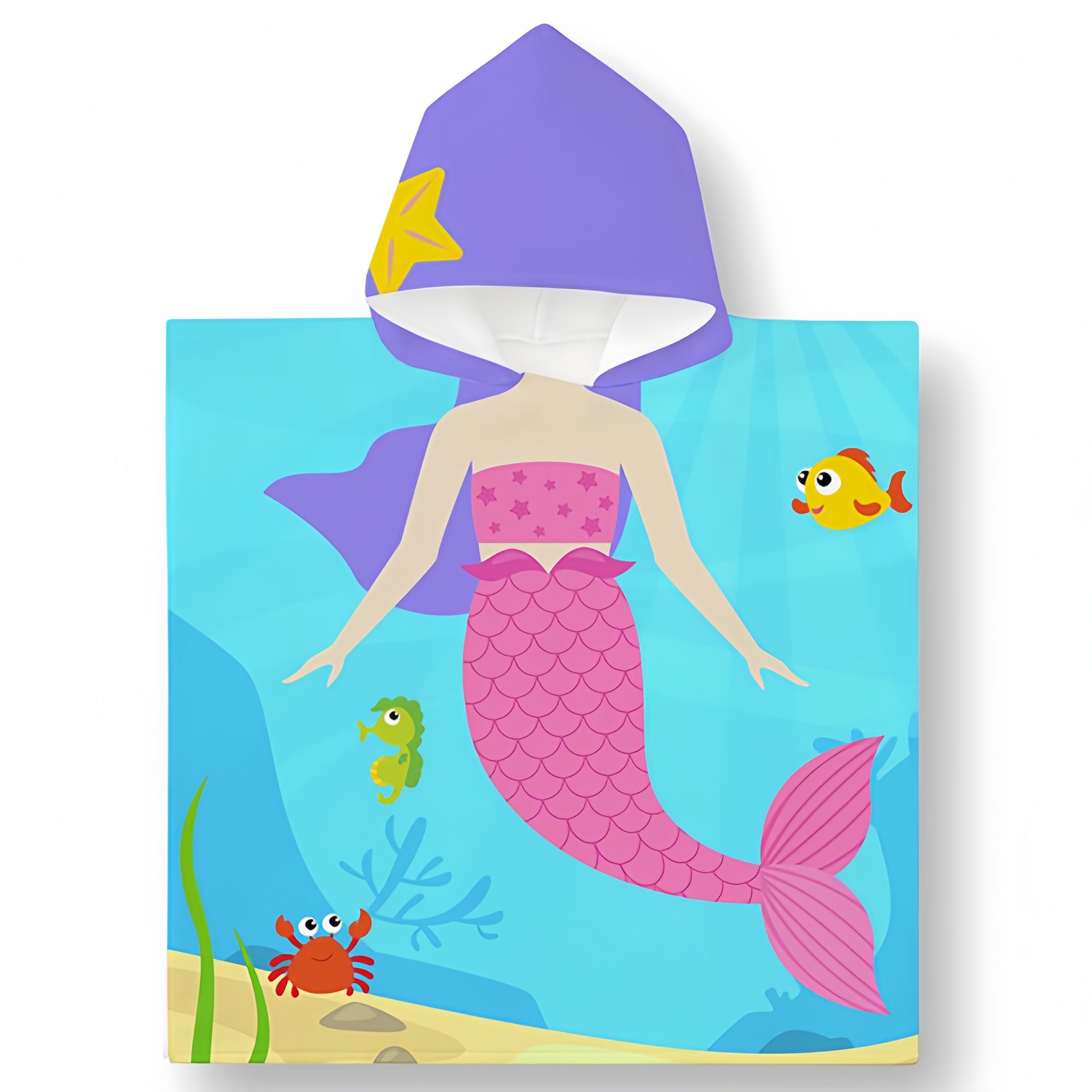 Mermaid Personalized Kids Poncho Beach & Pool Towel