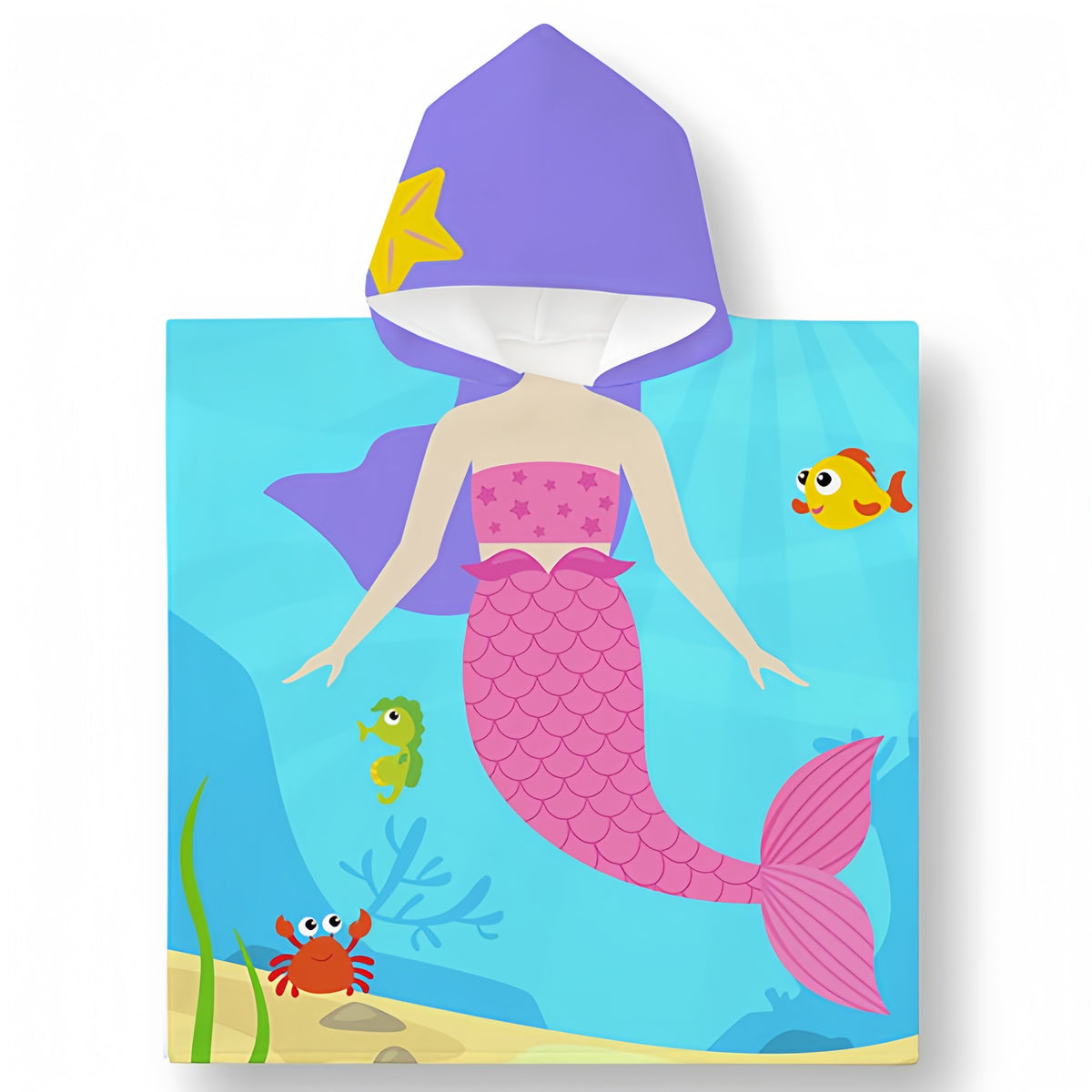 Mermaid Personalized Kids Poncho Beach & Pool Towel