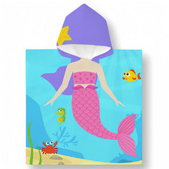 Mermaid Personalized Kids Poncho Beach & Pool Towel