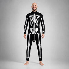 skeleton bodysuit XS - one piece skeleton costume, front view