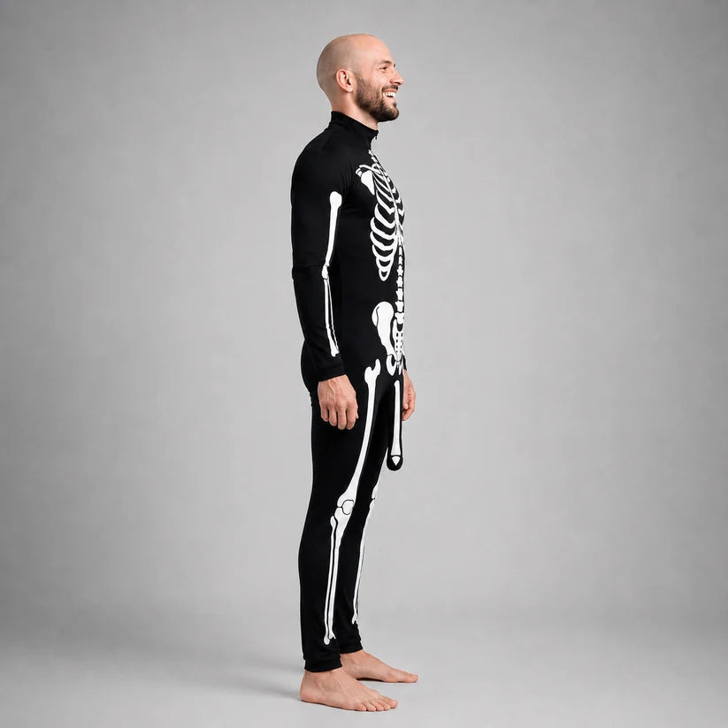skeleton bodysuit S - one piece skeleton costume, side view