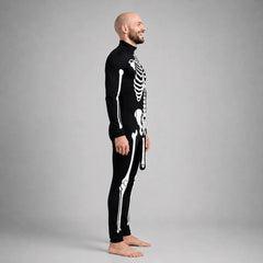 skeleton bodysuit S - one piece skeleton costume, side view