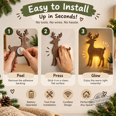Lighted Reindeer Christmas Wall Decor - product photo 4