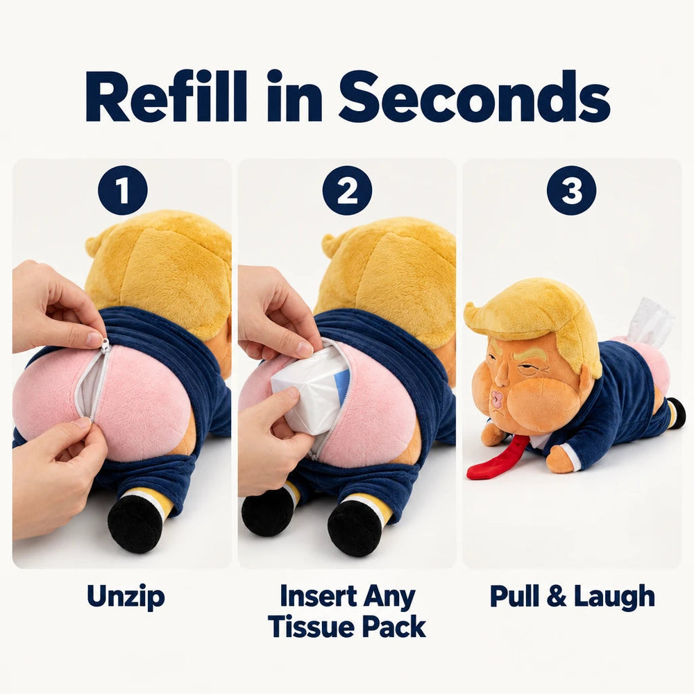 Hidden zipper refill demo with standard tissue pack